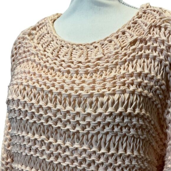 Fabiana Filippi Women's Peach Oversized Open Knit Sweater Size Large - Picture 2 of 12